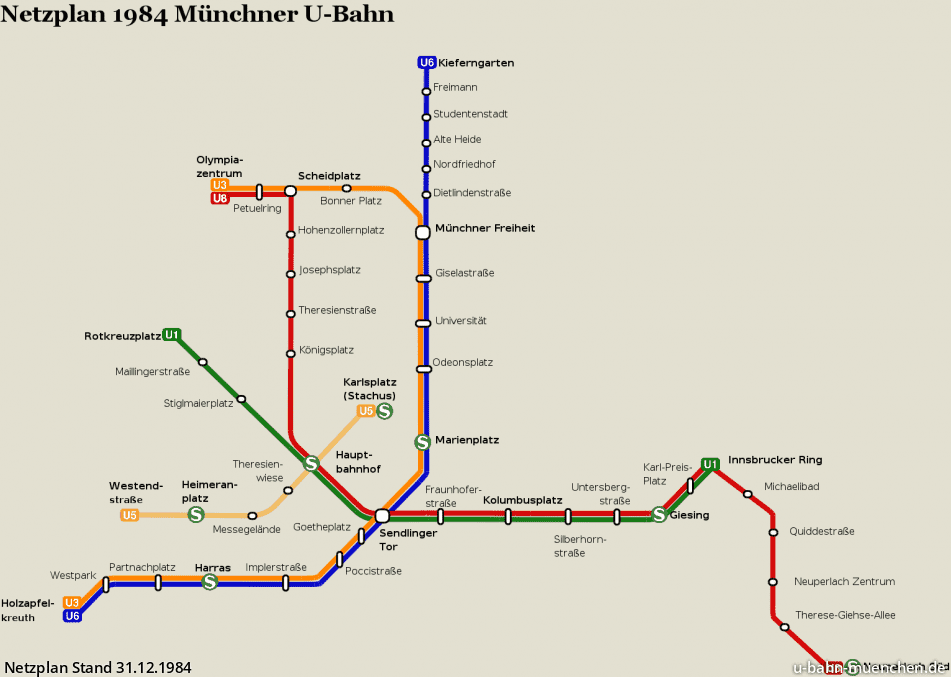 UBahn München Netz im Wandel der Zeit