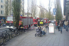 Gesperrter U-Bahn-Abgang am U-Bahnhof Goetheplatz