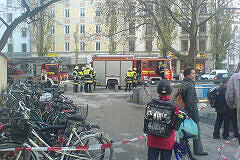 Gesperrter U-Bahn-Abgang am U-Bahnhof Goetheplatz