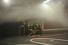 Feuerwehr im Einsatz im U-Bahnhof Goetheplatz