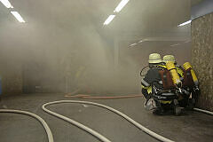 Feuerwehr im Einsatz im U-Bahnhof Goetheplatz