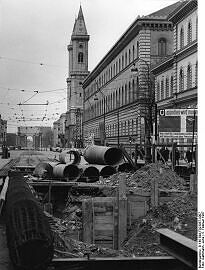 U-Bahn-Bau in der Ludwigstraße 1967