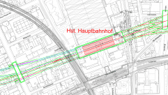 Lageplan Hauptbahnhof (U9) aus der vertieften Machbarkeitsplanung U9