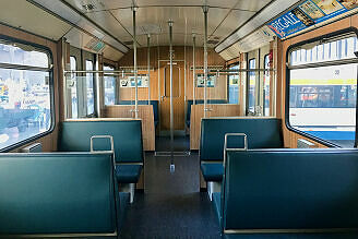 Innenaufnahme des A-Wagen-Prototyps 092 im Verkehrszentrum des Deutschen Museums