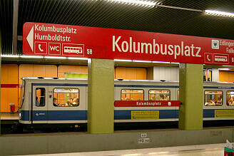 B-Wagen 509 im U-Bahnhof Kolumbusplatz