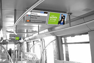 Neues Fahrgastinformationssystem: Fotomontage im C-Zug