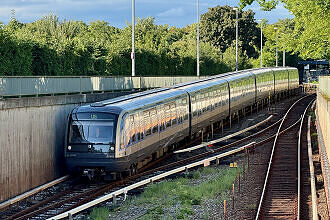 C-Zug 602 als U6 in der Tunnelrampe zwischen den U-Bahnhöfen Studentenstadt und Alte Heide