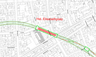 Lageplan Elisabethplatz aus der vertieften Machbarkeitsplanung U9