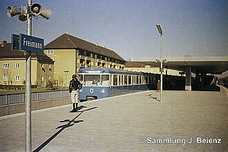 U-Bahnhof Freimann kurz nach Eröffnung 19. Oktober 1971