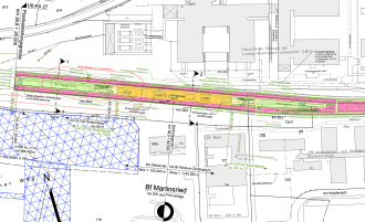 Lageplan des geplanten U-Bahnhofs Martinsried