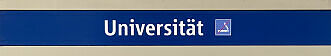 Stationsschild U-Bahnhof Universität
