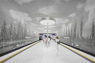 Visualisierung des künftigen U-Bahnhofs Baumschule Laim