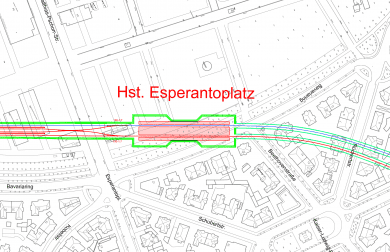 Lageplan Esperantoplatz aus der vertieften Machbarkeitsplanung U9