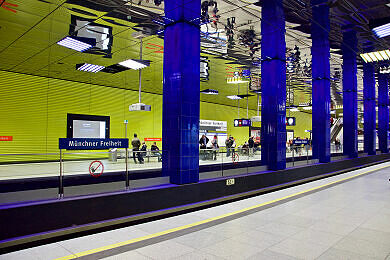 U-Bahnhof Münchner Freiheit nach der Neugestaltung