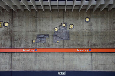 Wandrelief im U-Bahnhof Petuelring Wandrelief im U-Bahnhof Petuelring