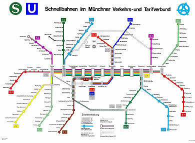 Schnellbahnnetzplan Februar 1972