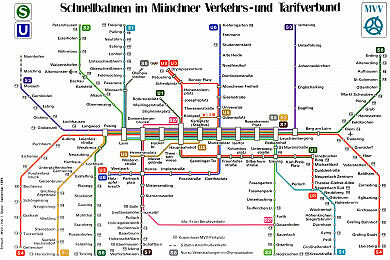Schnellbahnnetzplan September 1985