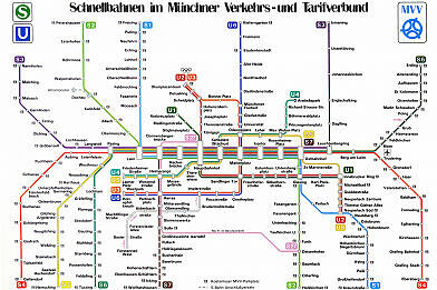 Schnellbahnnetzplan Mai 1989