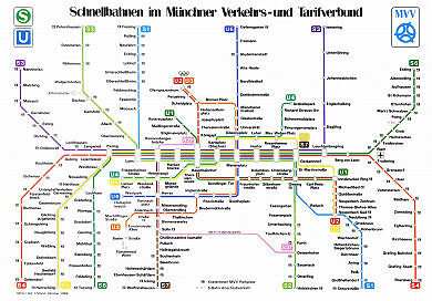 Schnellbahnnetzplan Oktober 1989