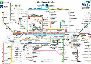 Schnellbahnnetzplan Juni 2001