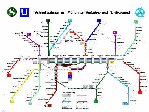 Schnellbahnnetzplan Juni 1972