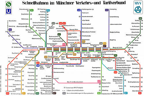 Schnellbahnnetzplan September 1985