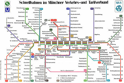 Schnellbahnnetzplan März 1986