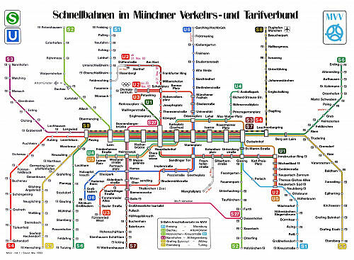 Schnellbahnnetzplan Mai 1993