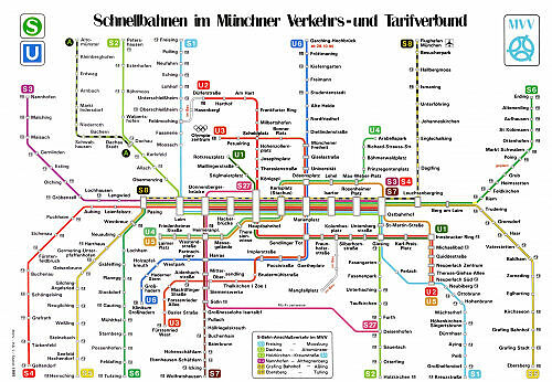 Schnellbahnnetzplan 1995