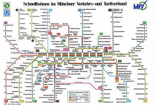 Schnellbahnnetzplan Juni 1996