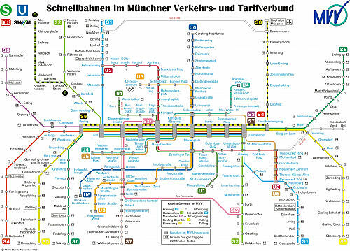 Schnellbahnnetzplan November 1997