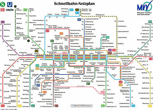 Schnellbahnnetzplan November 1998