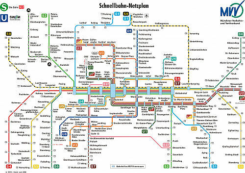 Schnellbahnnetzplan Juni 2000
