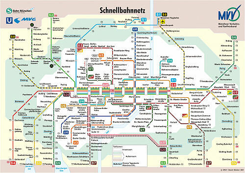 Schnellbahnnetzplan Oktober 2001