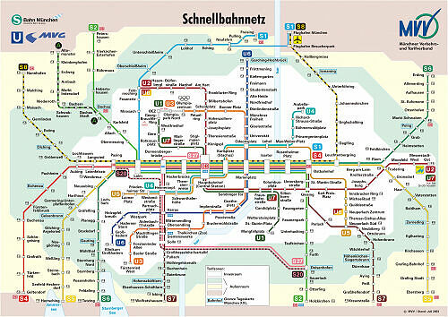 Schnellbahnnetzplan Juli 2003