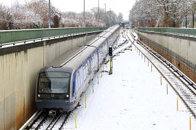 C-Zug 608 als U6 in der Tunnelrampe zwischen Studentenstadt und Alte Heide