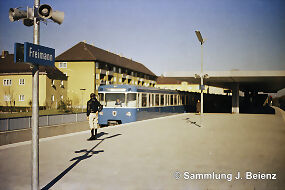 U-Bahnhof Freimann kurz nach Eröffnung 19. Oktober 1971