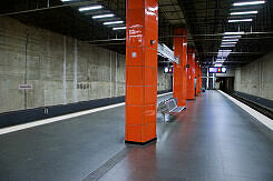 U-Bahnhof Giselastraße ohne Wand- und Deckenverkleidung