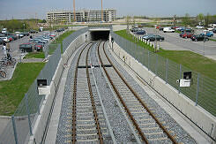 Tunnelrampe nördlich des U-Bahnhofs Garching-Hochbrück (2006)