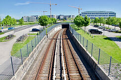 Tunnelrampe nördlich des U-Bahnhof Garching-Hochbrück (2017)