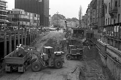 U-Bahn-Baustelle an der Münchner Freiheit 1969