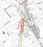 Lageplan des für die U9 zu erweiternden U-Bahnhofs Münchner Freiheit