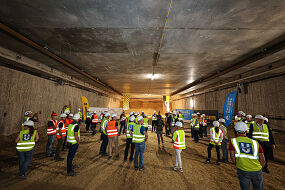 Tunnel-Durchstich bei der U5 in Laim