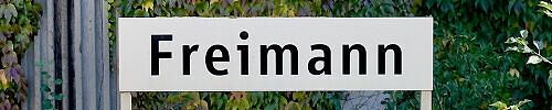 Stationsschild U-Bahnhof Freimann Stationsschild U-Bahnhof Freimann