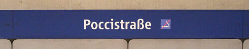 Stationsschild U-Bahnhof Poccistraße Stationsschild U-Bahnhof Poccistraße