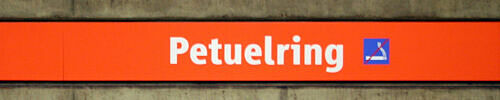 Stationsschild U-Bahnhof Petuelring Stationsschild U-Bahnhof Petuelring