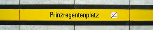 Stationsschild U-Bahnhof Prinzregentenplatz Stationsschild U-Bahnhof Prinzregentenplatz