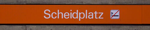 Stationsschild U-Bahnhof Scheidplatz Stationsschild U-Bahnhof Scheidplatz