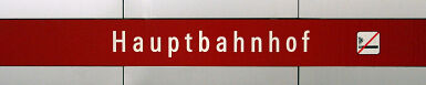 Stationsschild U-Bahnhof Hauptbahnhof (U1/U2)