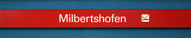 Stationsschild U-Bahnhof Milbertshofen